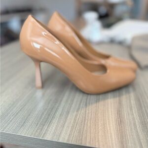 Elegant Patent Leather-Tan Women's Pumps